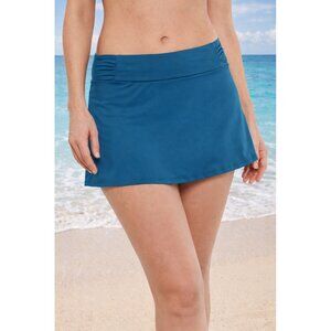 🌊 Ocean Blue Teal Skirted Bikini Bottom La Vie En Rose - NWOT